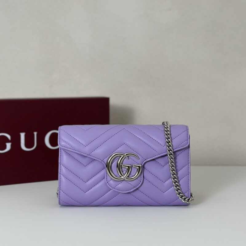 GUCCI 专柜品质，顶级原单货，实物实拍！款号837745浅紫羊皮