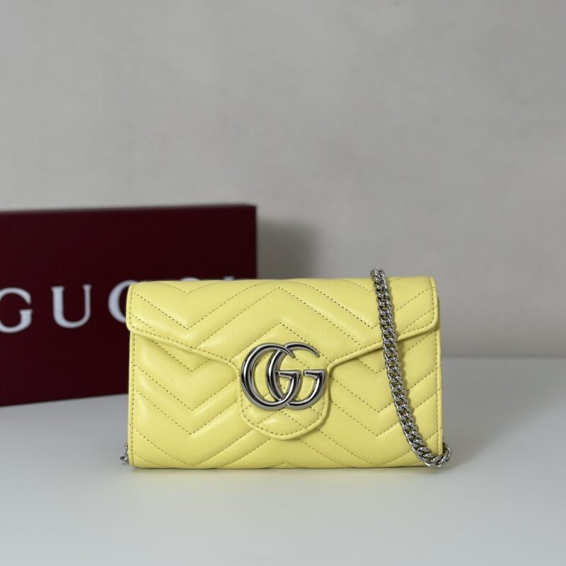GUCCI 专柜品质，顶级原单货，实物实拍！款号837745黄色羊皮