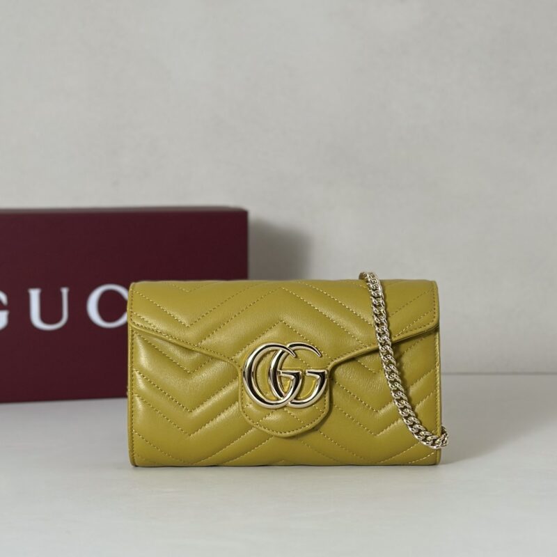 GUCCI 专柜品质，顶级原单货，实物实拍！款号837745芥末黄羊皮