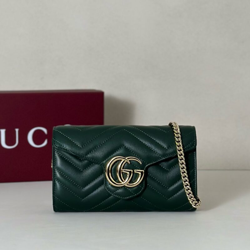 GUCCI 专柜品质，顶级原单货，实物实拍！款号837745深绿羊皮