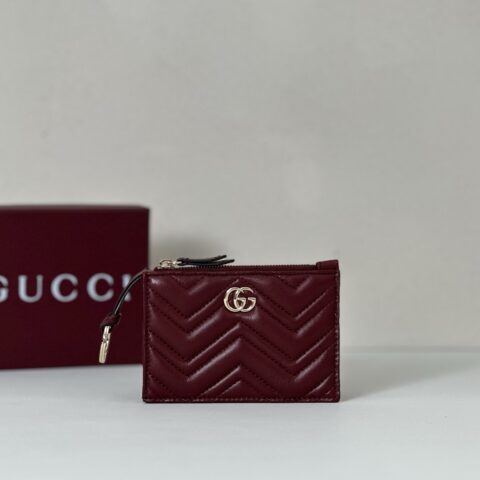 GUCCI 专柜品质，顶级原单货，实物实拍！款号837747酒红羊皮