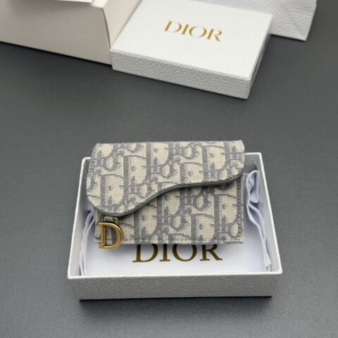 DIOR Bloom马鞍卡夹系列 型号:S5611 提花灰/小牛皮