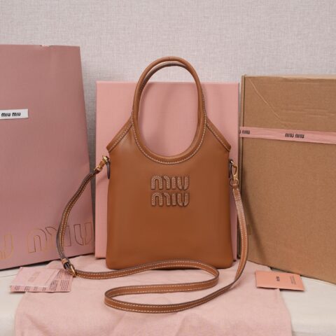 MIUMIU miu家新品迷你托特包 5BA281 干邑色