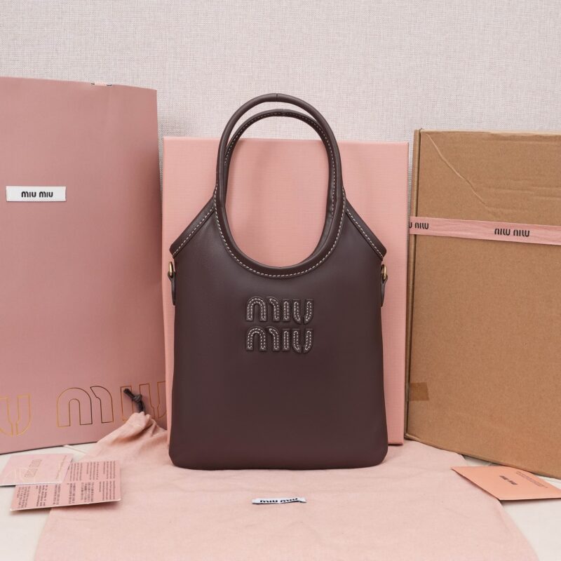 MIUMIU miu家新品迷你托特包 5BA281 石楠木色