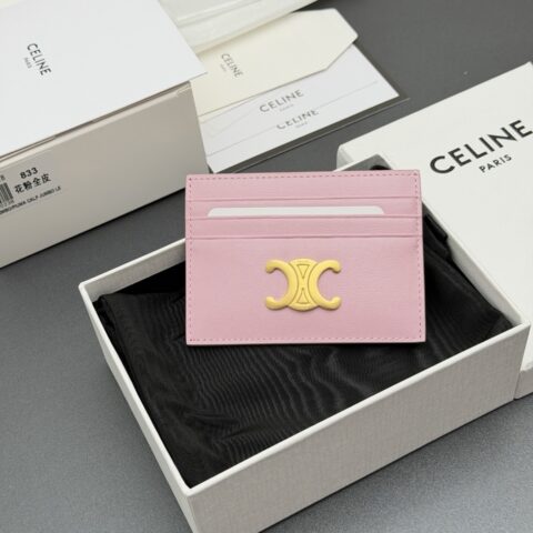CELINE TRIOMPHE亮泽牛皮革卡包 编号:10L832CQH.04LU833 833 花粉全皮
