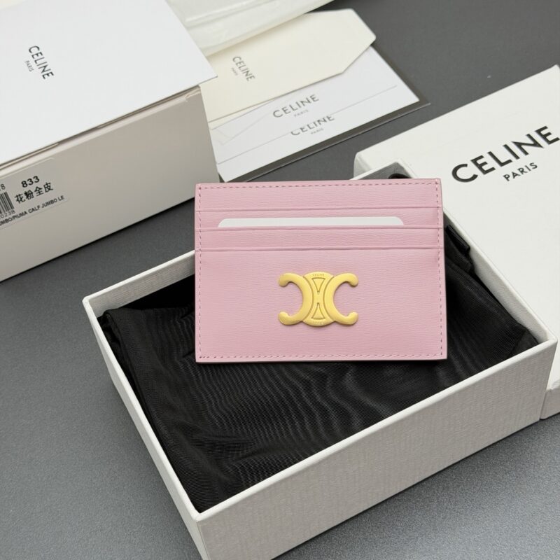 CELINE TRIOMPHE亮泽牛皮革卡包 编号:10L832CQH.04LU833 833 花粉全皮