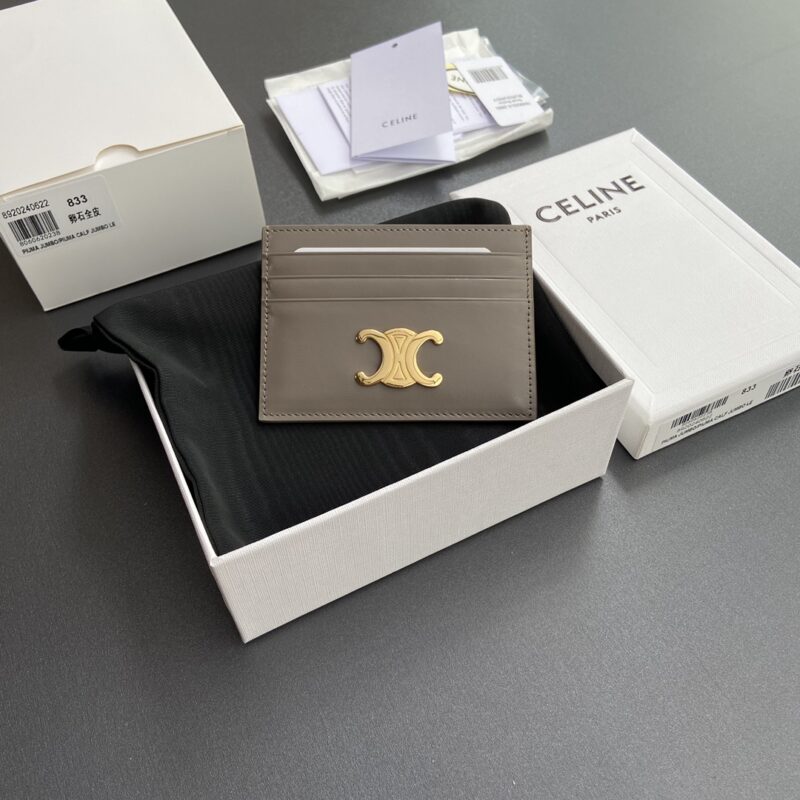CELINE TRIOMPHE亮泽牛皮革卡包 编号:10L832CQH.04LU833 833卵石色全皮