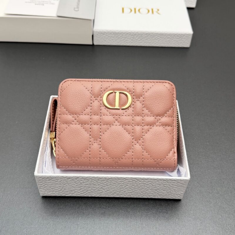 DIOR Cato Glycine钱包系列 型号:S5032 胭脂粉云朵/小牛皮