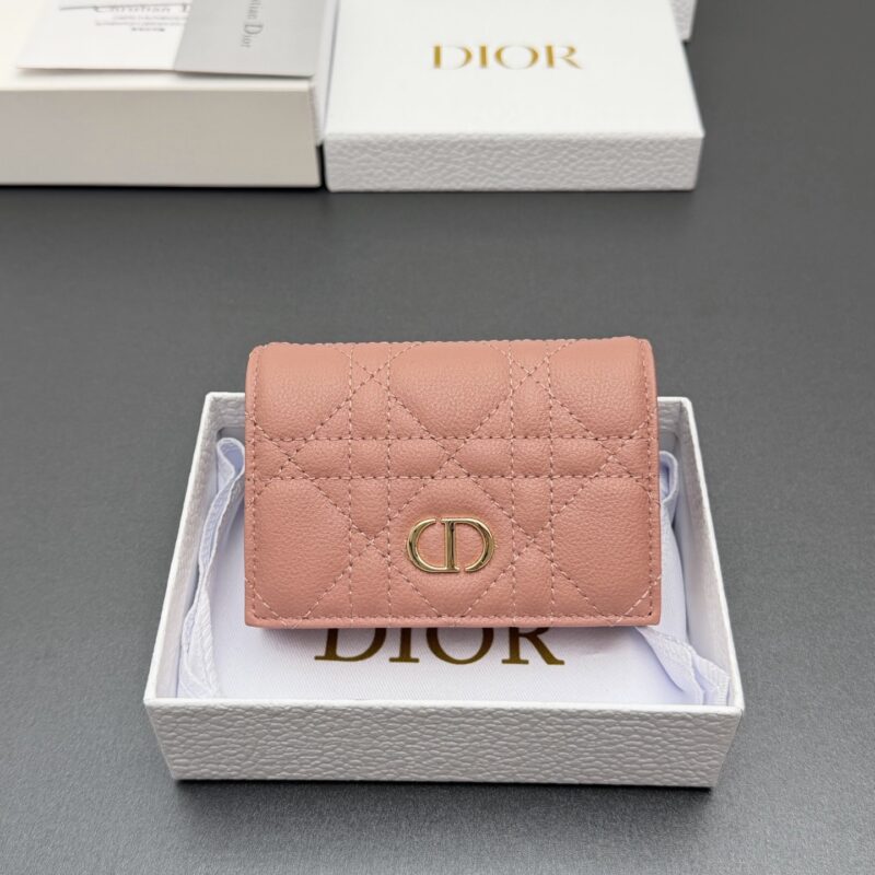 DIOR Cato Glycine钱包系列 型号:S5132 胭脂粉云朵/小牛皮