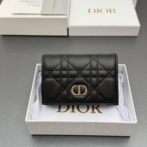 DIOR Cato Glycine钱包系列 型号：S5132 黑色云朵/小牛皮