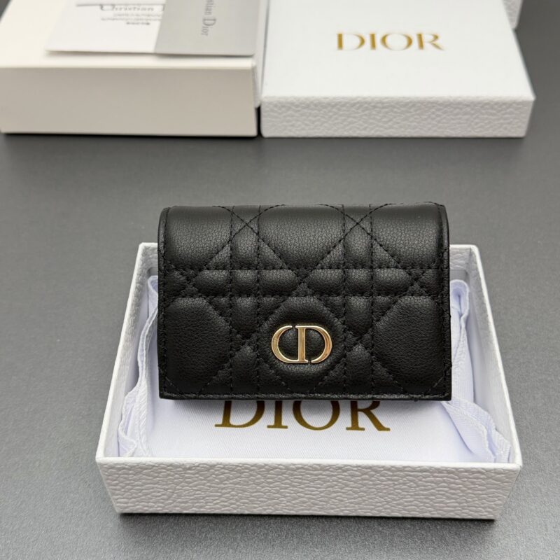 DIOR Cato Glycine钱包系列 型号：S5132 黑色云朵/小牛皮