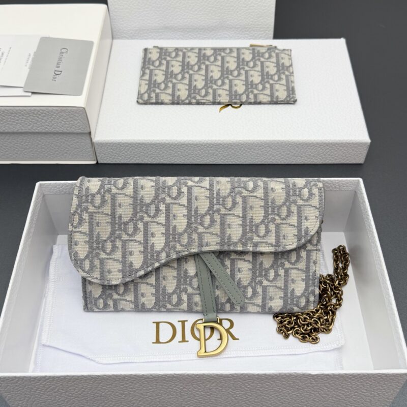 DIOR 小号马鞍包链条包系列 型号：S5614  提花灰/小牛皮