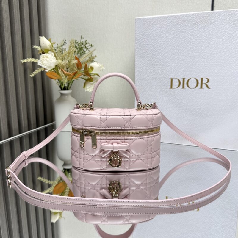 DIOR 30 Montaigne 迷你 Vanity 蝴蝶🎀手袋 型号:2603 粉色羊皮