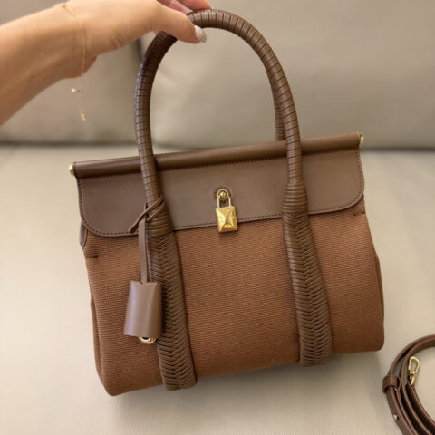 Loro Piana Loom L25 Bag 编织手柄骆马棕色 型号:FAR0990