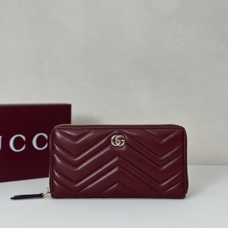GUCCI 专柜品质，顶级原单货，实物实拍！837758酒红羊皮