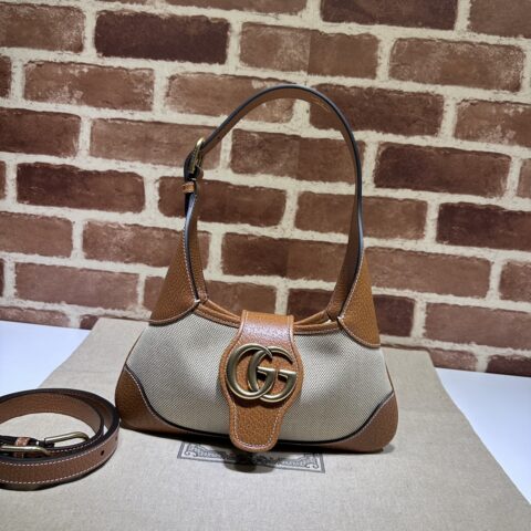 GUCCI 专柜品质，顶级原单货，实物实拍！735106帆布浅棕