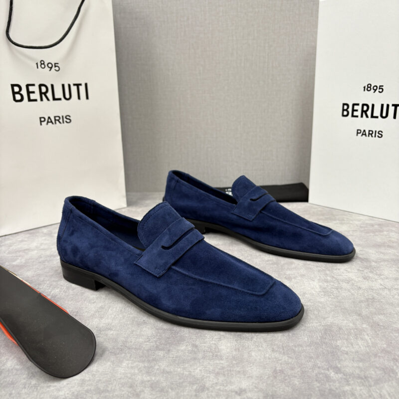 BERLUTI 初代Lorenzo反毛牛皮乐福鞋