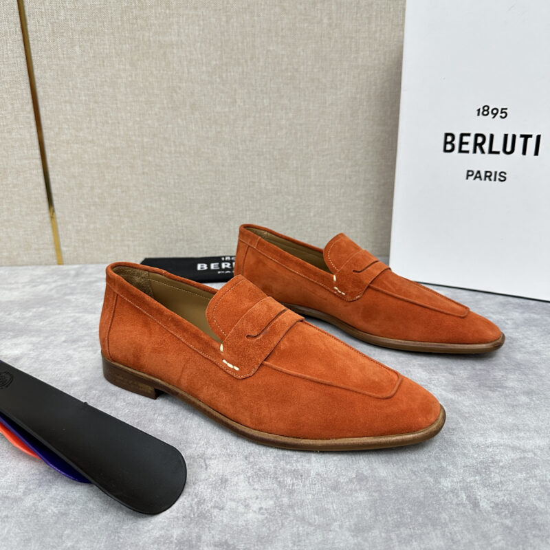 BERLUTI 初代Lorenzo反毛牛皮乐福鞋
