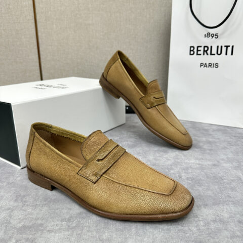 BERLUTI Lorenzo山羊皮🐐乐福鞋 浅杏色