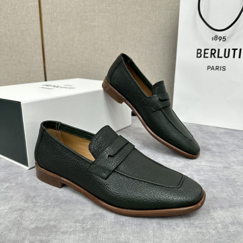 BERLUTI Lorenzo山羊皮🐐乐福鞋 墨绿色