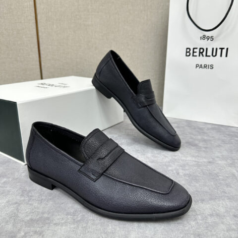 BERLUTI Lorenzo山羊皮🐐乐福鞋 深灰色