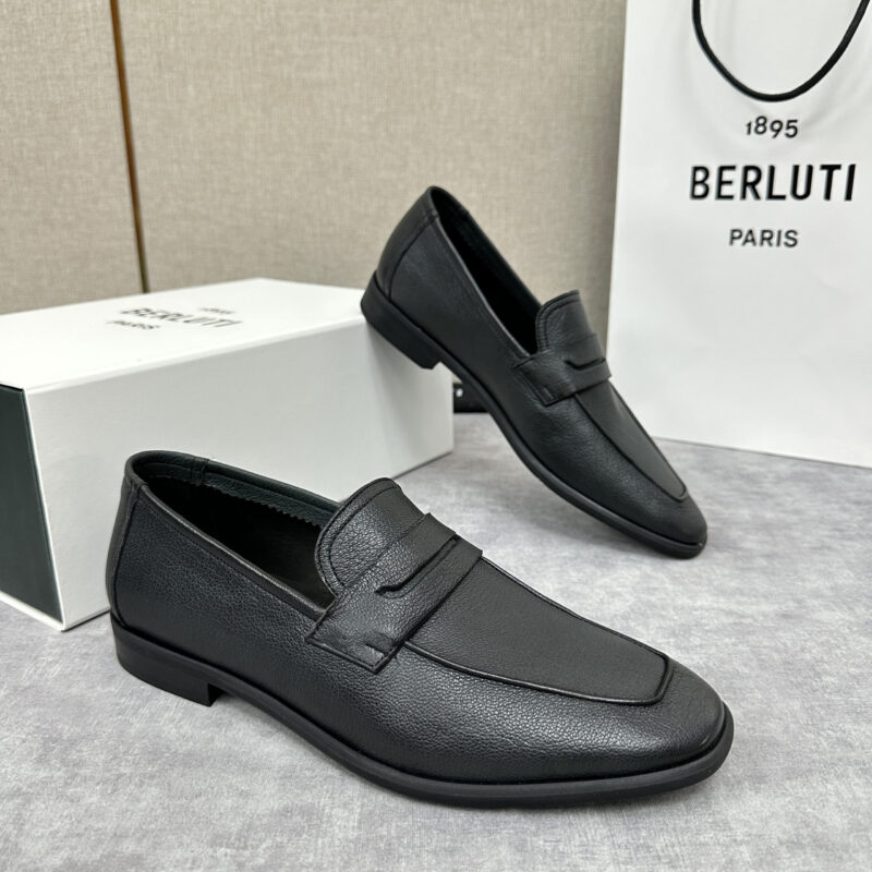 BERLUTI Lorenzo山羊皮🐐乐福鞋 浅黑色