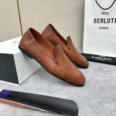 BERLUTI 山羊皮乐福鞋皮拖鞋