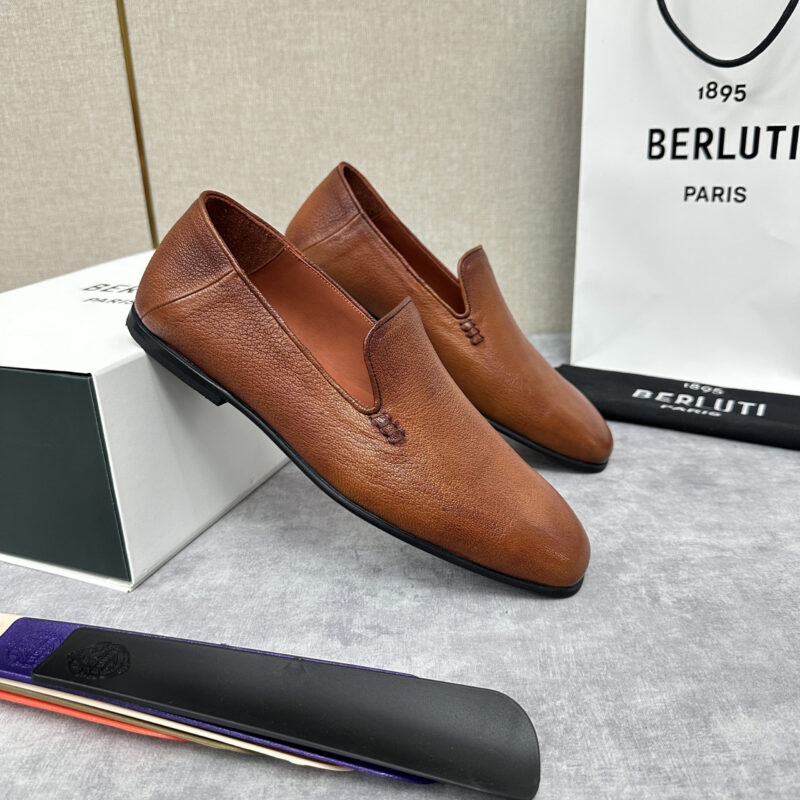 BERLUTI 山羊皮乐福鞋皮拖鞋