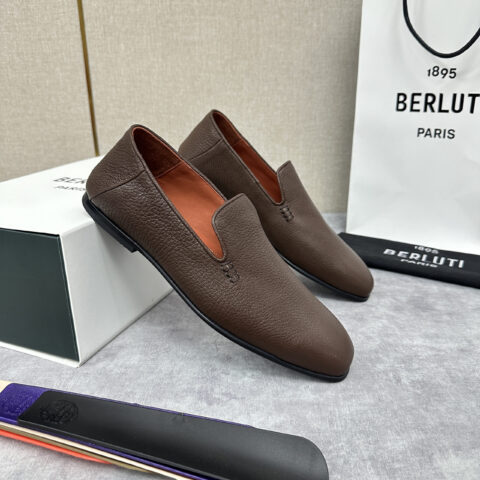 BERLUTI 山羊皮乐福鞋皮拖鞋