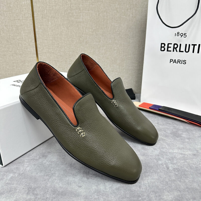 BERLUTI 顶级麂皮乐福鞋皮拖鞋
