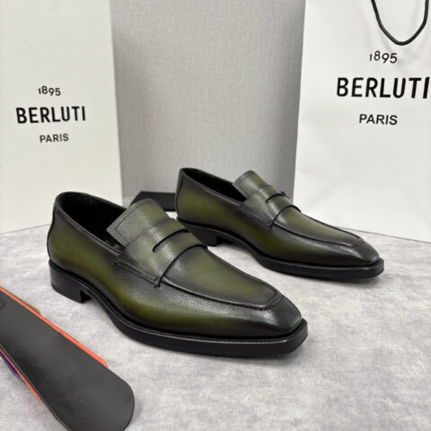BERLUTI  新款男士手工擦色正装鞋乐福鞋皮鞋