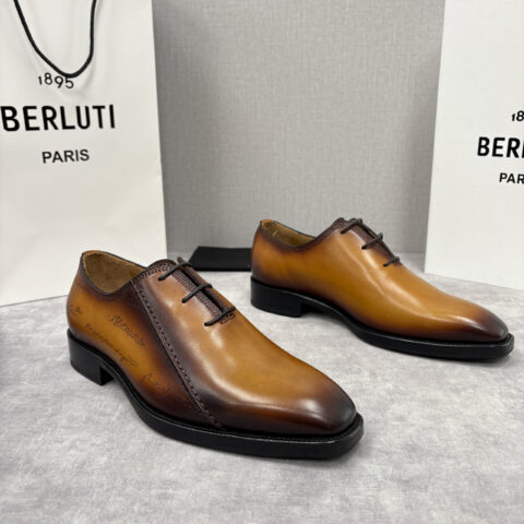 BERLUTI 新款男士手工擦色正装鞋皮鞋