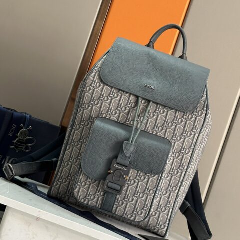 Dior迪奥马型号:93392灰布 蓝布 黑布 全皮 双肩包