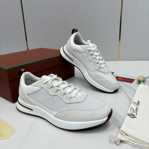 Loro Piana Week End Walk 男士网面牛皮拼接翻毛休闲运动鞋