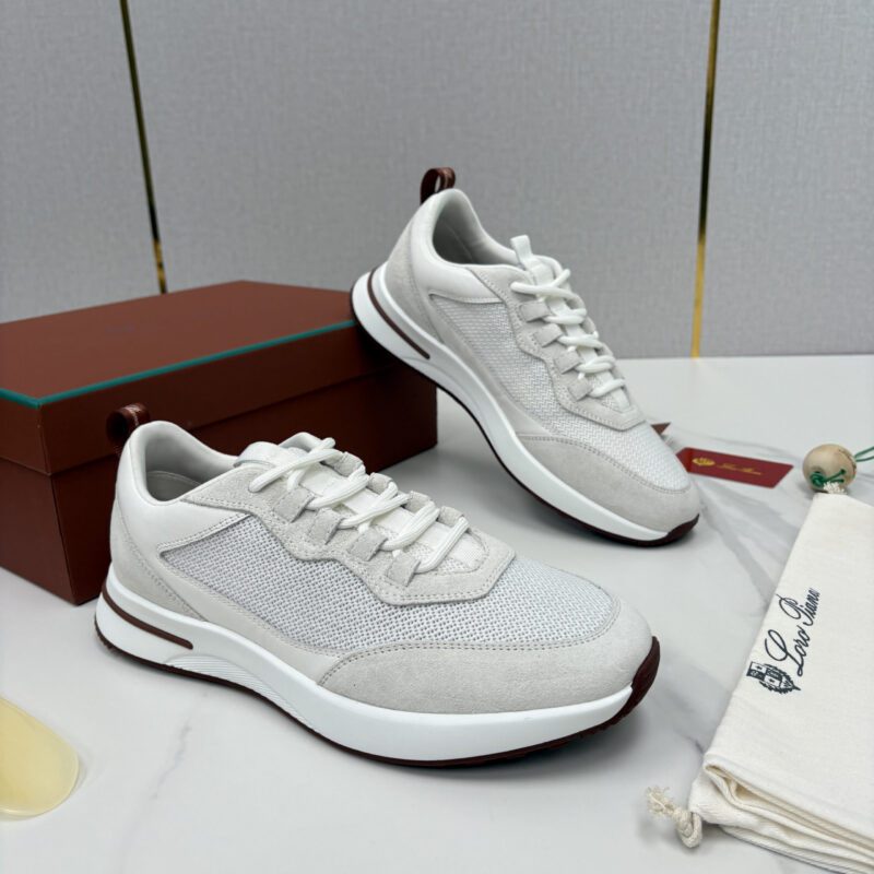 Loro Piana Week End Walk 男士网面牛皮拼接翻毛休闲运动鞋