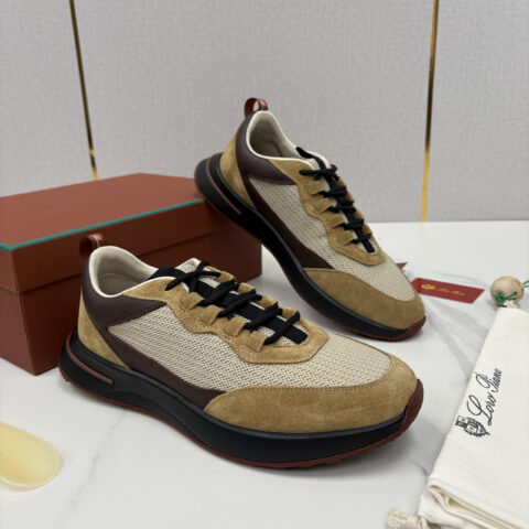 Loro Piana  Week End Walk 男士网面牛皮拼接翻毛休闲运动鞋