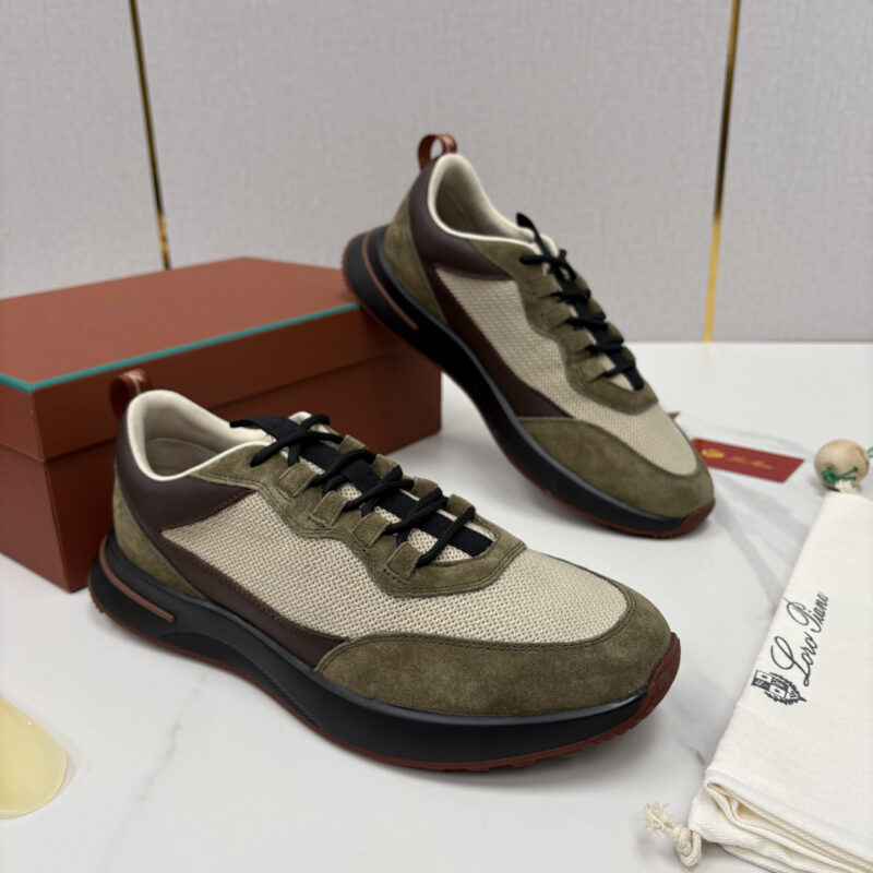 Loro Piana  Week End Walk 男士网面牛皮拼接翻毛休闲运动鞋