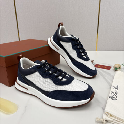 Loro Piana Week End Walk 男士网面牛皮拼接翻毛休闲运动鞋