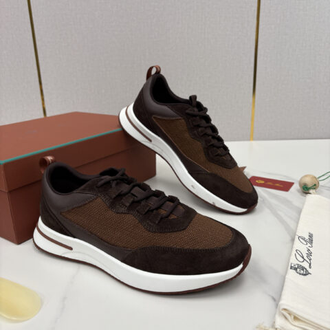 Loro Piana  Week End Walk 男士网面牛皮拼接翻毛休闲运动鞋
