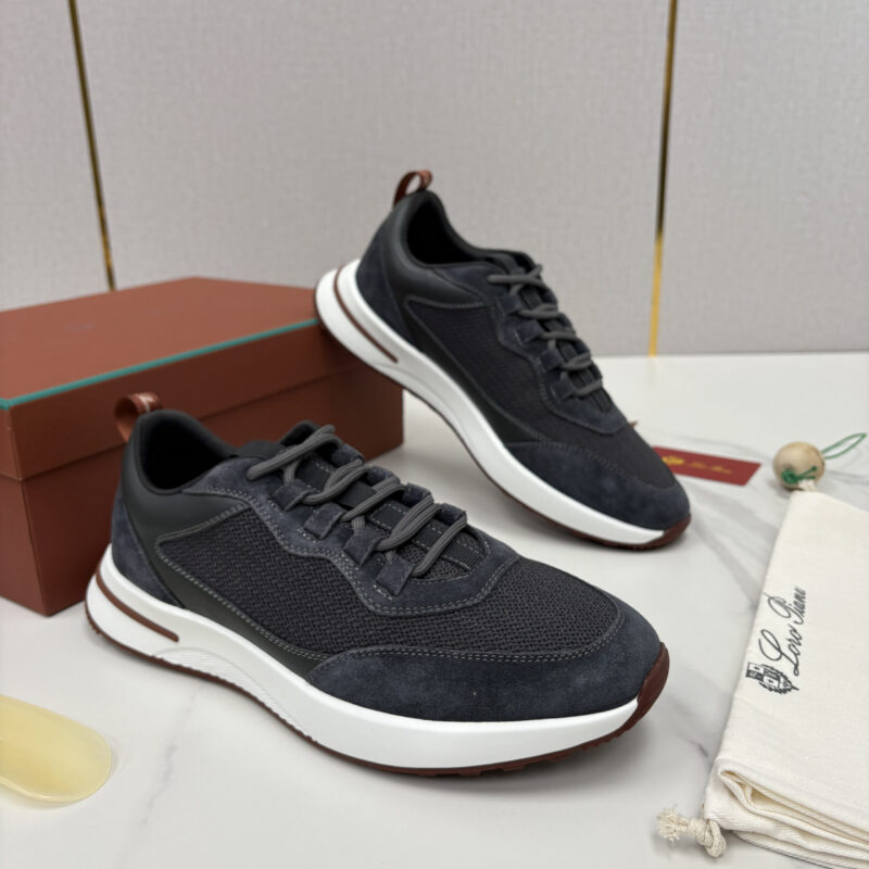 Loro Piana  Week End Walk 男士网面牛皮拼接翻毛休闲运动鞋