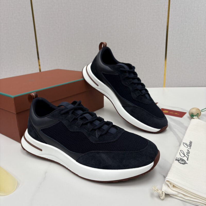 Loro Piana Week End Walk 男士网面牛皮拼接翻毛休闲运动鞋