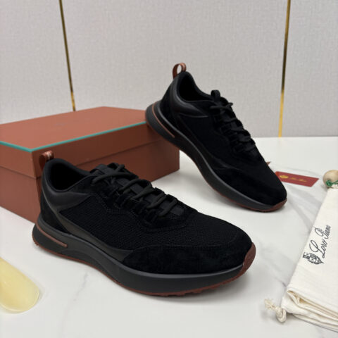 Loro Piana Week End Walk 男士网面牛皮拼接翻毛休闲运动鞋