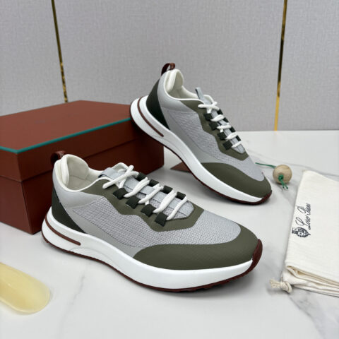 Loro Piana Week End Walk 男士网面牛皮拼接休闲运动鞋
