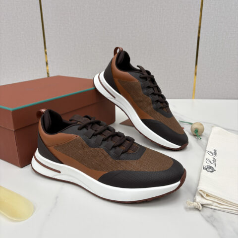 Loro Piana Week End Walk 男士网面牛皮拼接休闲运动鞋