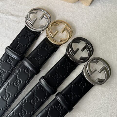 GUCCI 古驰男款互锁G金属扣腰带