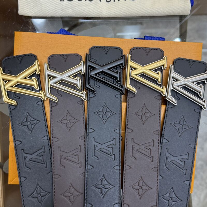 LV 路易威登原单品质Dimension 黑色牛皮压花腰带