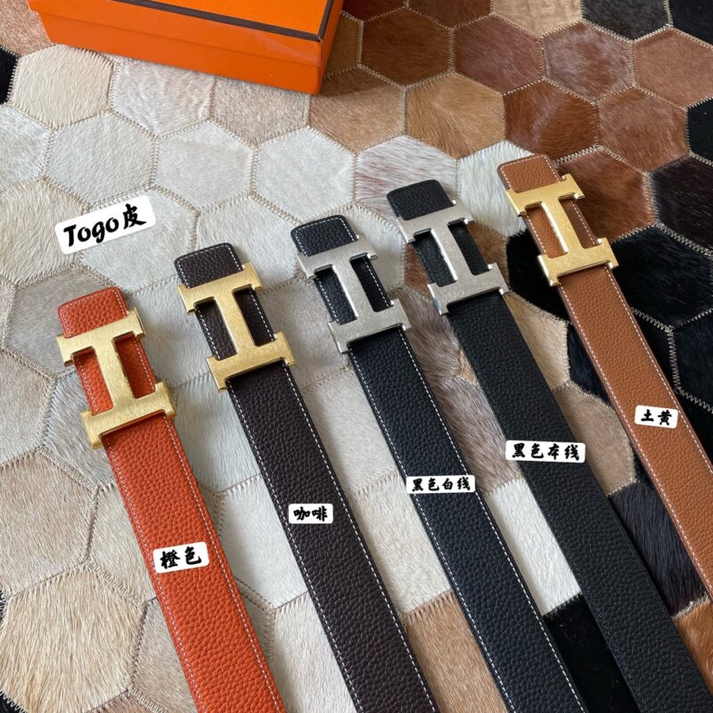Hermes 原单品质经典男款腰带专柜Togo皮搭配精钢焊点扣38毫米