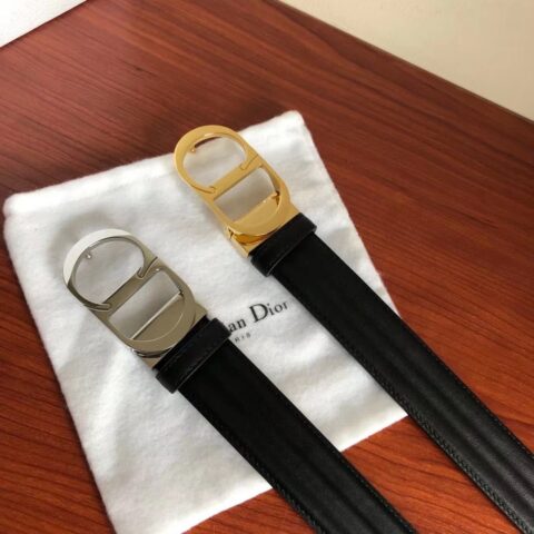 DIOR  CD夹扣 腰带用料头层牛皮精仿鳄鱼皮