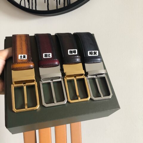 Berluti 35mm精钢旋转针式金属扣相融合