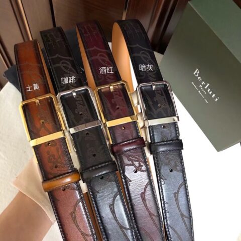 Berluti 35mm精钢旋转针式金属扣相融合
